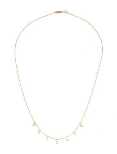 Pre-owned Jennifer Meyer 14k Mini Diamond Bezel Dangle Necklace, 16.5" In Multicolor