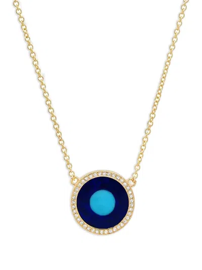 Jennifer Meyer 14k Yellow Gold Mini Evil Eye Diamond And Lapis Lazuli Necklace