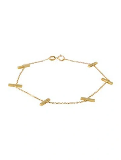 Pre-owned Jennifer Meyer 18k Cross Bar Station Bracelet, 6.5" In Multicolor