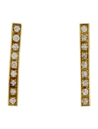 Pre-owned Jennifer Meyer 18k Diamond Bar Stud Earrings In Multi