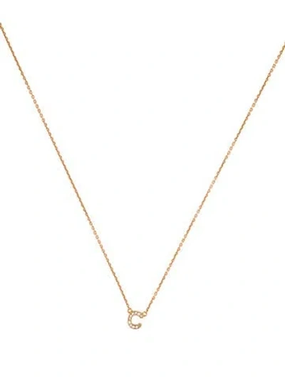 Pre-owned Jennifer Meyer 18k Diamond 'c' Pendant Necklace, 16.25" In Multi