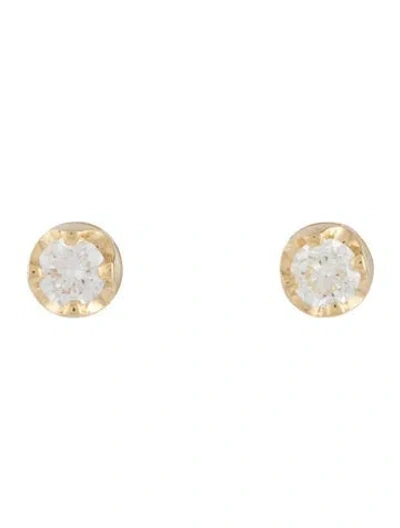 Pre-owned Jennifer Meyer 18k Diamond Illusion Set Stud Earrings In Multicolor