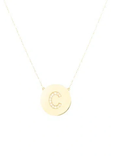 Pre-owned Jennifer Meyer 18k Diamond Initial 'c' Pendant Necklace, 16.75" In Multicolor