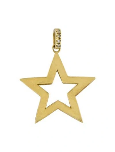 Pre-owned Jennifer Meyer 18k Diamond Open Star Pendant Charm In Multi