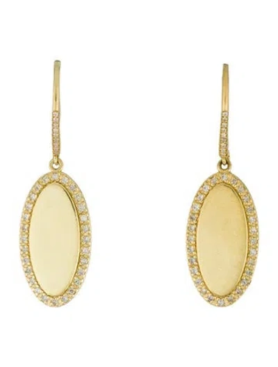 Pre-owned Jennifer Meyer 18k Diamond Oval Drop Earrings In Multicolor