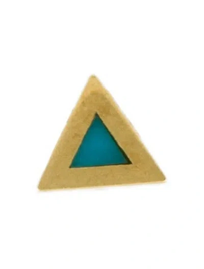 Pre-owned Jennifer Meyer 18k Enamel Inlay Triangle Stud Earring In Multi