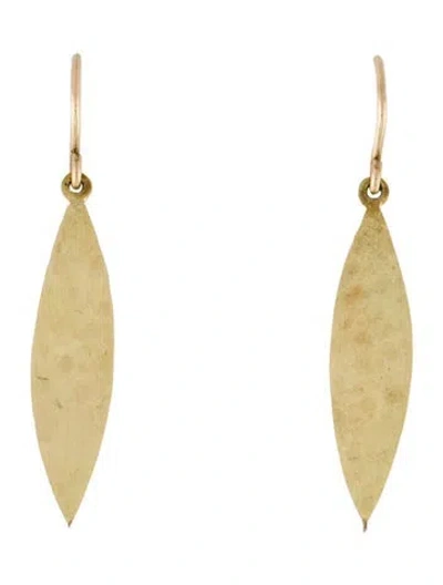 Pre-owned Jennifer Meyer 18k Hammered 1 Marquise Drop Earrings In Multi