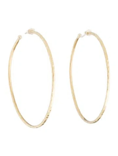 Pre-owned Jennifer Meyer 18k Large Hammered Hoop Earrings In Multi