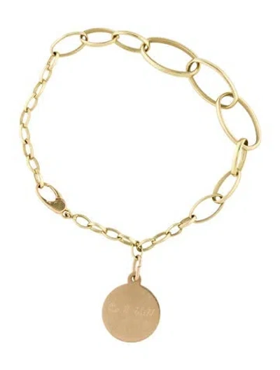 Pre-owned Jennifer Meyer 18k Link Bracelet W/ 14k Unbranded Charm, 6" In Multi