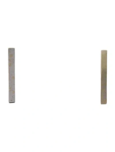 Pre-owned Jennifer Meyer 18k Long Bar Stud Earrings In Multi