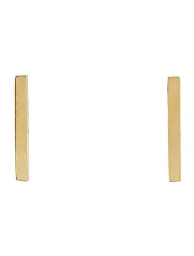 Pre-owned Jennifer Meyer 18k Long Bar Stud Earrings In Multi