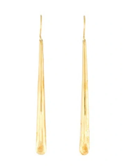 Pre-owned Jennifer Meyer 18k Long Dome Drop Earrings In Multicolor