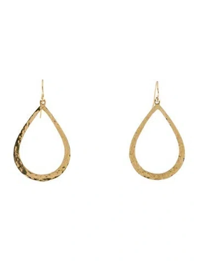 Pre-owned Jennifer Meyer 18k Medium Hammered Drop Earrings In Multi