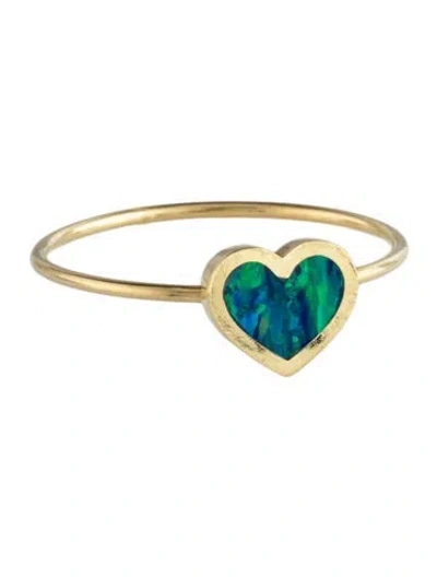 Pre-owned Jennifer Meyer 18k Opal Heart Cocktail Ring In Multicolor