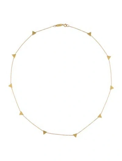 Pre-owned Jennifer Meyer 18k Triangle By-the-inch Necklace, 16" In Multicolor