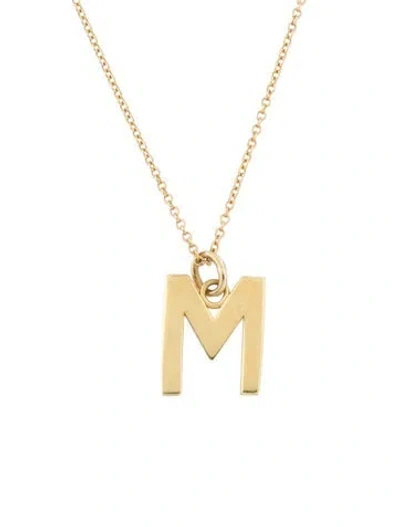 Pre-owned Jennifer Meyer 18k Uppercase Letter 'm' Pendant Necklace, 18.5" In Multi