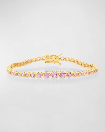Jennifer Meyer 18k Yellow Gold Graduated Pink Sapphire Bracelet