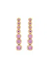 Jennifer Meyer 18k Yellow Gold Graduated Pink Sapphire Tennis Stud Earrings In Multi