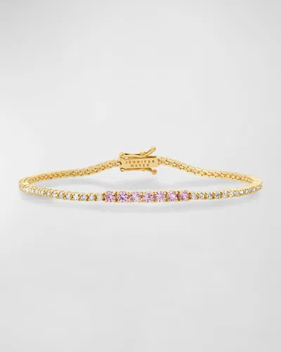 Jennifer Meyer 18k Yellow Gold Pink Sapphire And Diamond Bracelet