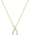 Jennifer Meyer 18kt Yellow Gold Wishbone Diamond Necklace In Brown