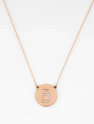 Pre-owned Jennifer Meyer Diamond "b" Pendant Necklace, 16.75" In Multi