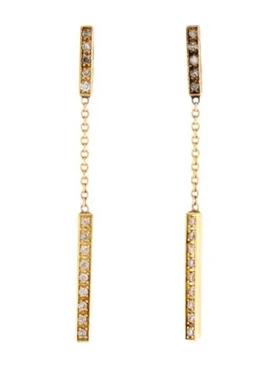 Pre-owned Jennifer Meyer Diamond Bar Drop Earrings In Multicolor