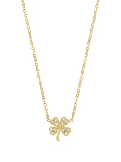 Jennifer Meyer Diamond Clover Necklace In Gold