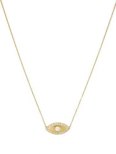 Pre-owned Jennifer Meyer Diamond Evil Eye Necklace, 18.5" In Multicolor