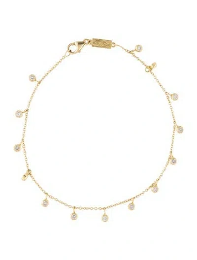 Pre-owned Jennifer Meyer Diamond Mini Bezel Dangle Bracelet, 6.75" In Multi