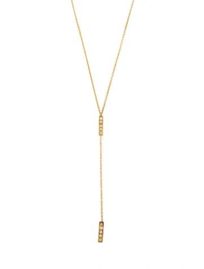 Pre-owned Jennifer Meyer Diamond Short Bar Lariat Necklace, 16" In Multi