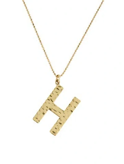 Pre-owned Jennifer Meyer 'h' Initial Pendant Necklace, 20.5" In Multicolor