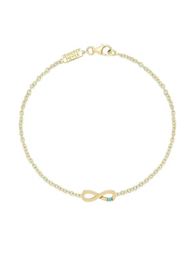Jennifer Meyer Infinity Turquoise Bracelet In Gold