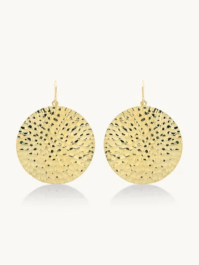 Jennifer Meyer Large Hammered Disk Earrings Yellow Gold
