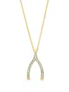 Jennifer Meyer Large Wishbone-charm Diamond Necklace In Gold