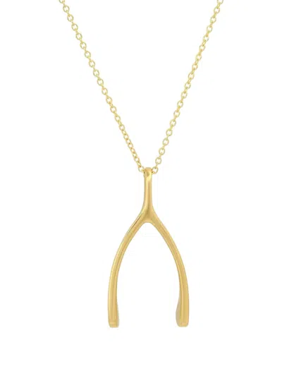 Jennifer Meyer Large Wishbone Necklace In Gold