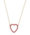 Jennifer Meyer Large Yellow Gold And Ruby Edith Open Heart Necklace In Gold