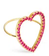 Jennifer Meyer Large Yellow Gold And Ruby Open Heart Ring