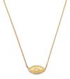 JENNIFER MEYER MEDIUM YELLOW GOLD AND DIAMOND EDITH EVIL EYE NECKLACE