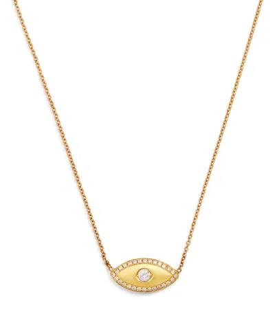 Jennifer Meyer Medium Yellow Gold And Diamond Edith Evil Eye Necklace