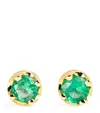 Jennifer Meyer Medium Yellow Gold And Emerald Stud Earrings In Green