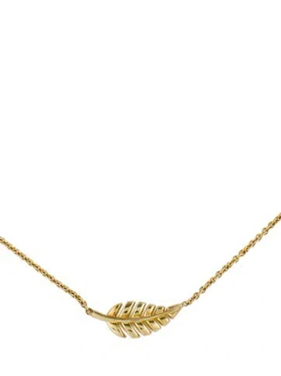 Pre-owned Jennifer Meyer Mini Leaf Necklace, 16" In Multi