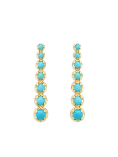 Jennifer Meyer Mini Graduated 18-karat Gold Turquoise Earrings