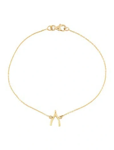 Pre-owned Jennifer Meyer Mini Wishbone Bracelet, 6.5" In Multi