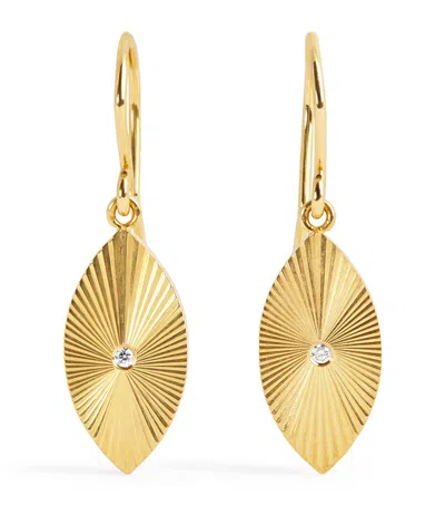 Jennifer Meyer Mini Yellow Gold And Diamond 70s Evil Eye Earrings