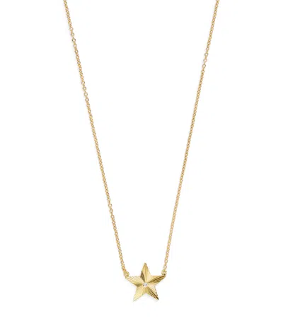 JENNIFER MEYER MINI YELLOW GOLD AND DIAMOND 70S STAR NECKLACE