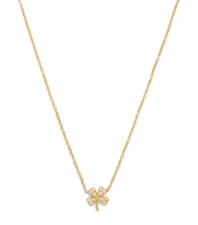 Jennifer Meyer Mini Yellow Gold And Diamond Edith Clover Necklace