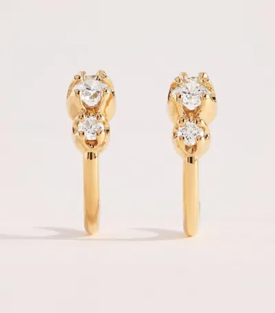 Jennifer Meyer Mini Yellow Gold And Diamond Graduated Earrings