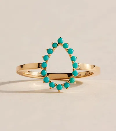 Jennifer Meyer Mini Yellow Gold And Turquoise Teardrop Ring