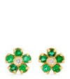 Jennifer Meyer Mini Yellow Gold, Diamond And Emerald Edith Flower Earrings In Gold