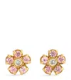 Jennifer Meyer Mini Yellow Gold, Diamond And Pink Sapphire Edith Flower Earrings In Gold
